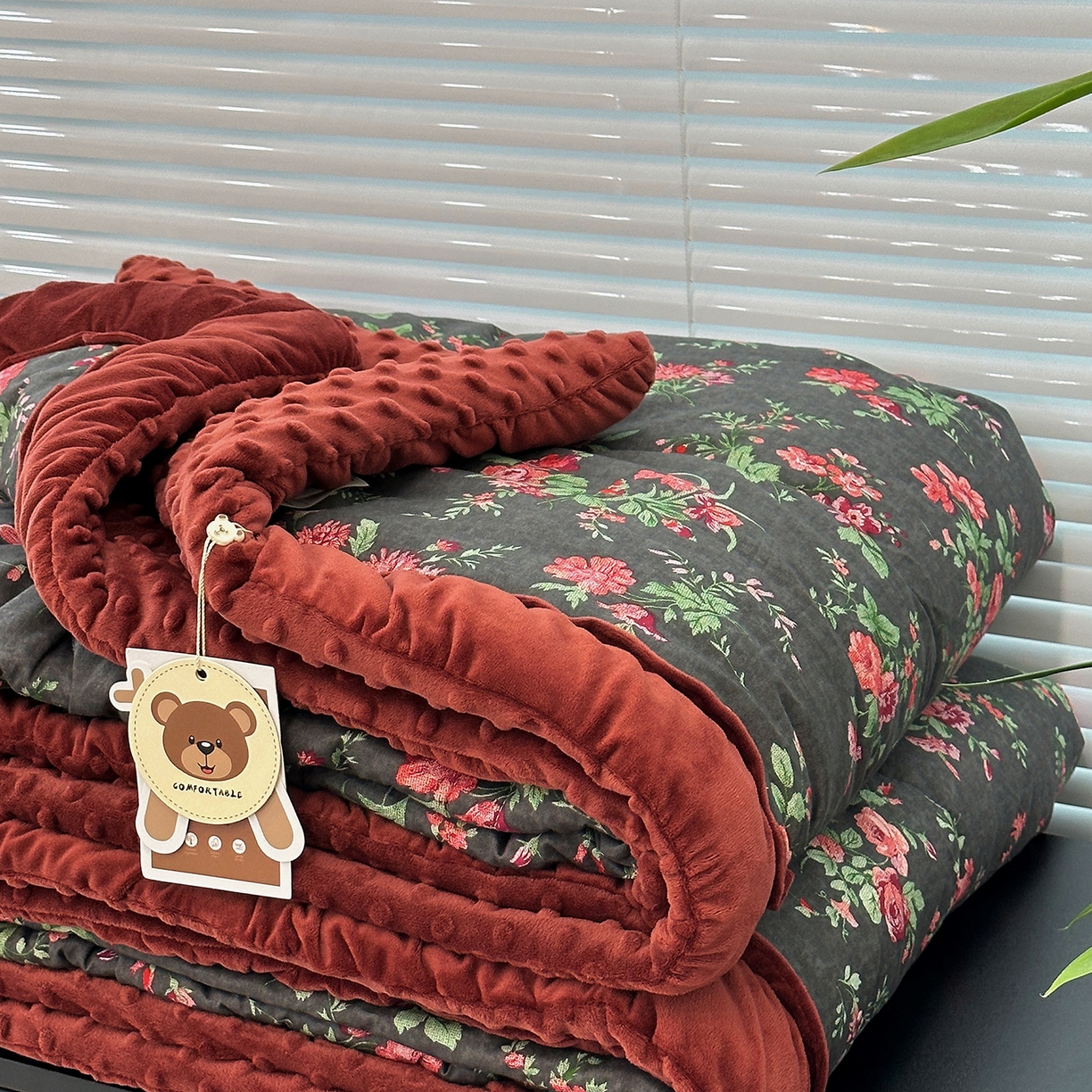 91家纺网 家纺一手货源 找家纺 （总）佰织鑫家居 2025新款全棉花苞款高克重豆豆被被子被芯