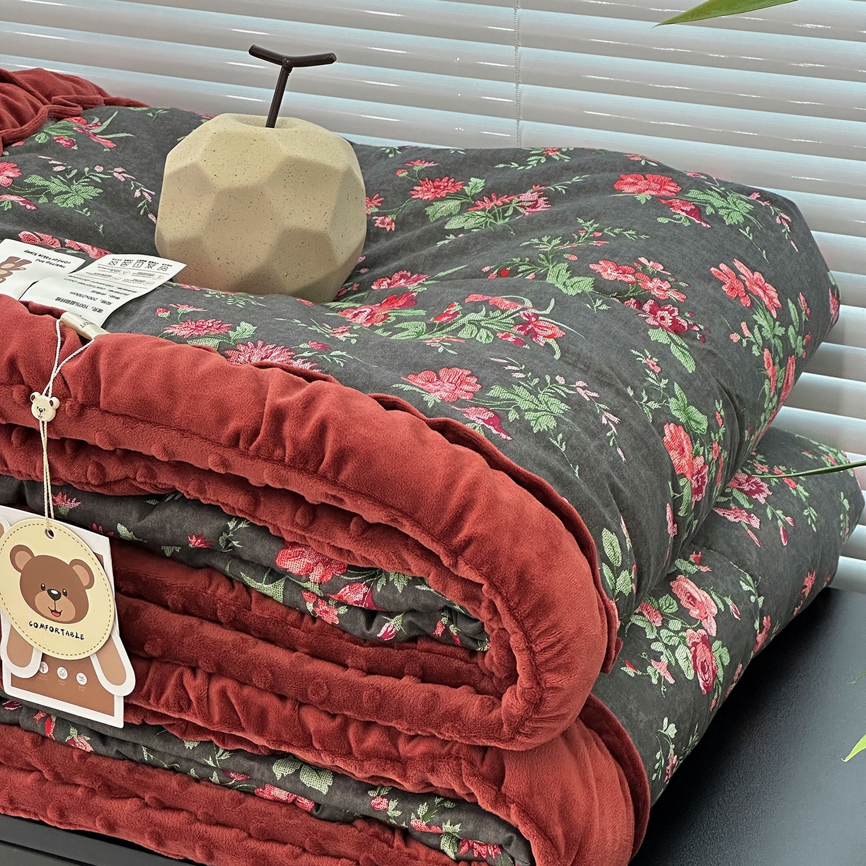 91家纺网 家纺一手货源 找家纺 （总）佰织鑫家居 2025新款全棉花苞款高克重豆豆被被子被芯