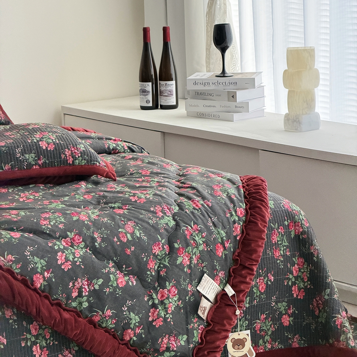 91家纺网 家纺一手货源 找家纺 （总）佰织鑫家居 2025新款棉加绒床盖三件套花苞豆豆被四件套