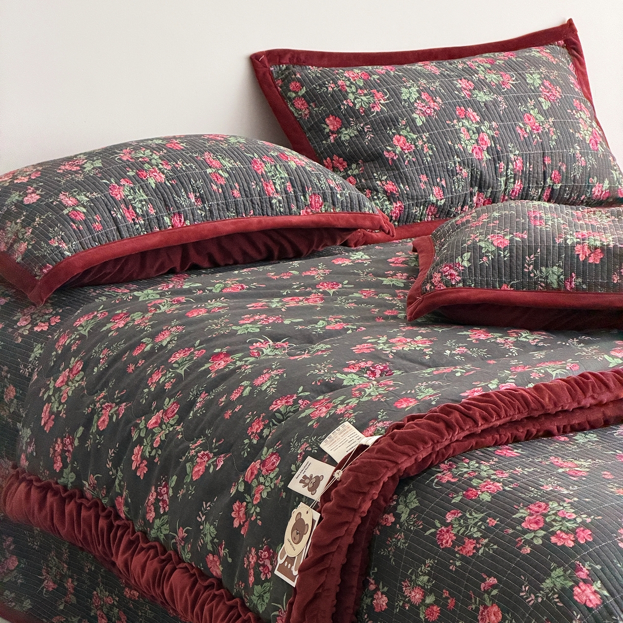 91家纺网 家纺一手货源 找家纺 （总）佰织鑫家居 2025新款棉加绒床盖三件套花苞豆豆被四件套