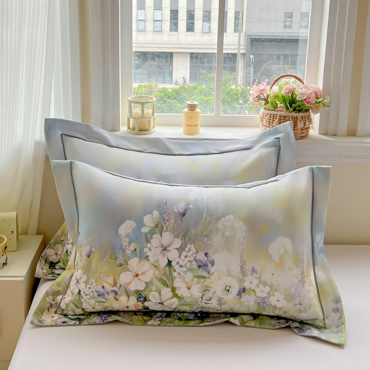 91家纺网 家纺一手货源 找家纺 （总）焱博家纺 2025新款数码印花大版全棉磨毛枕套风格一