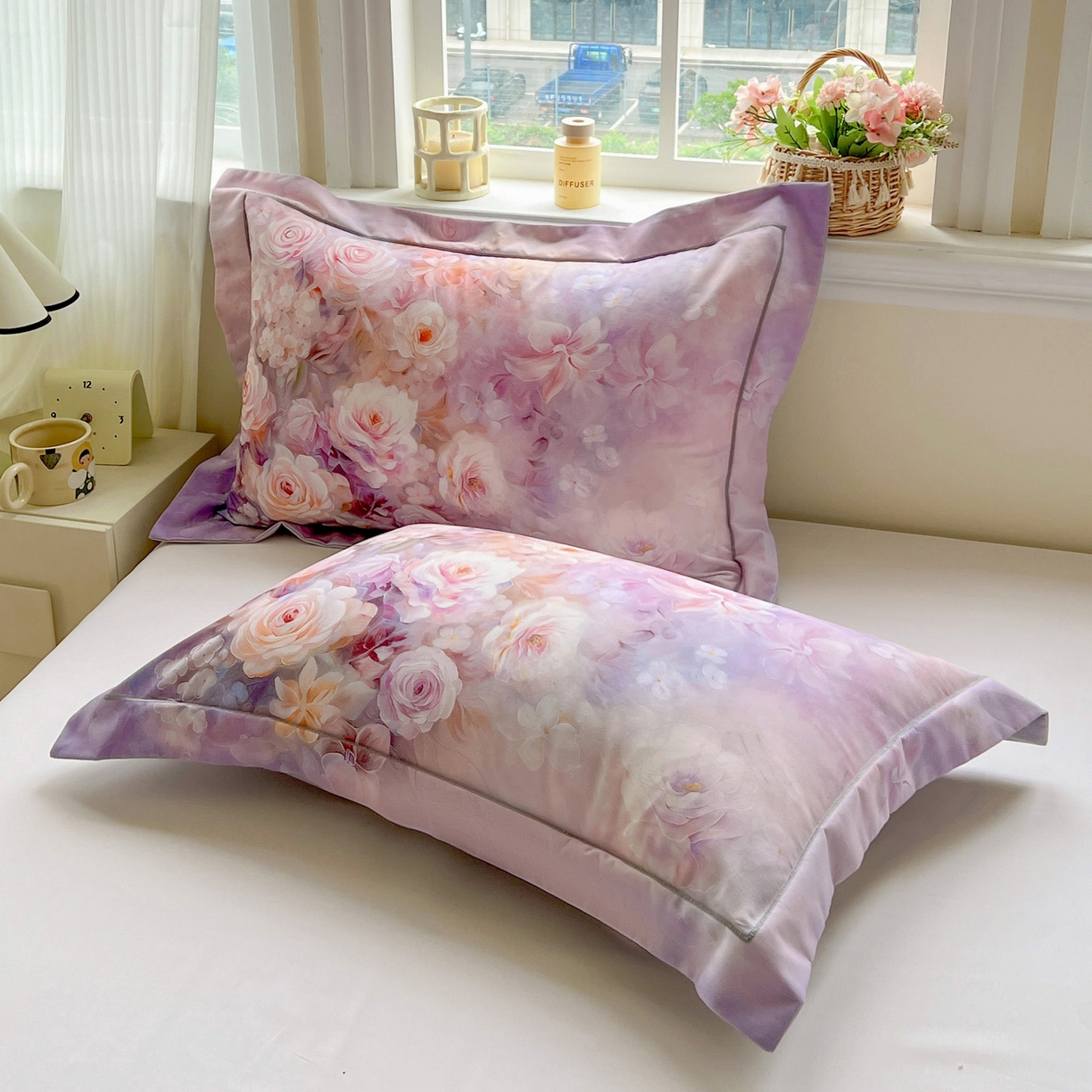 91家纺网 家纺一手货源 找家纺 （总）焱博家纺 2025新款数码印花大版全棉磨毛枕套风格一