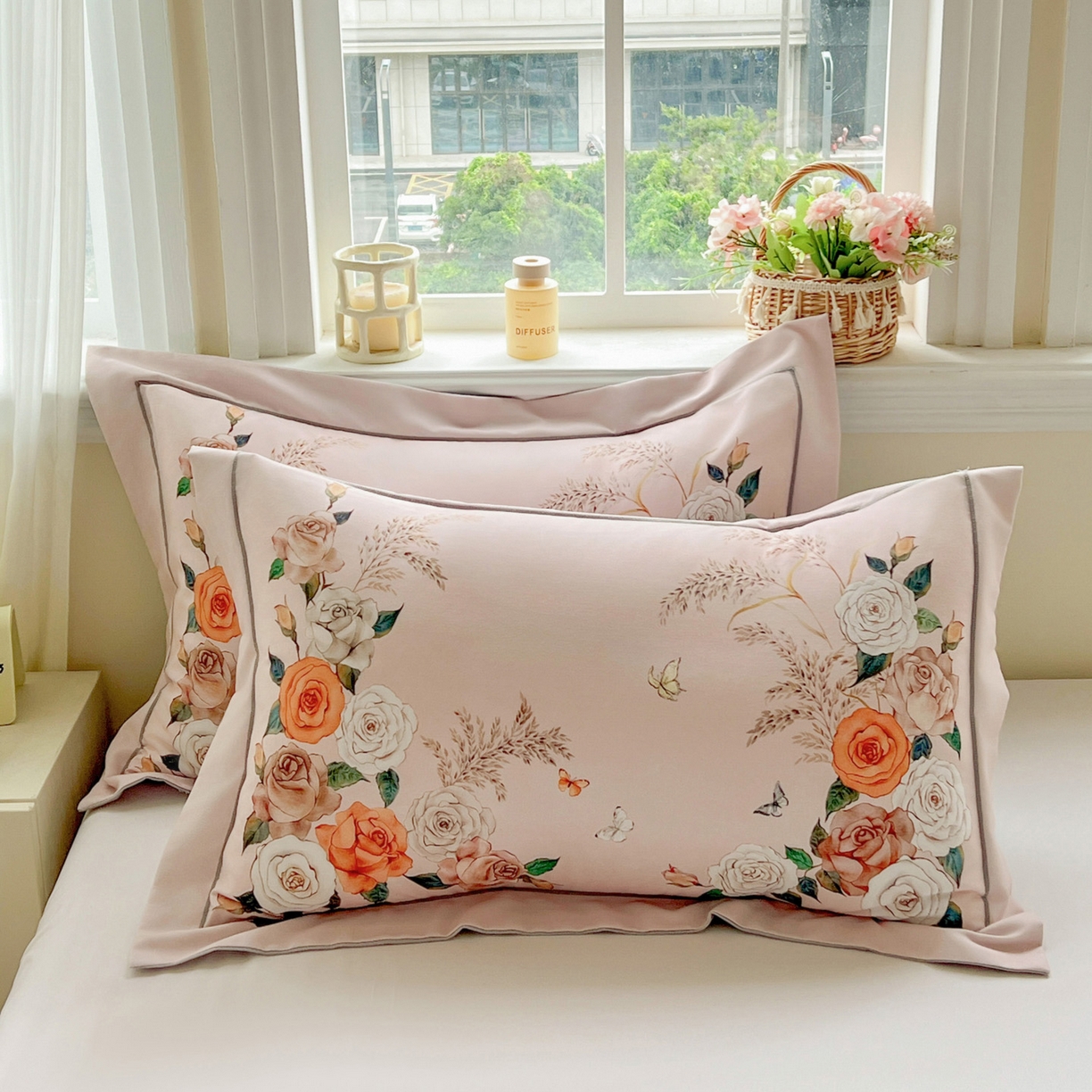 91家纺网 家纺一手货源 找家纺 （总）焱博家纺 2025新款数码印花大版全棉磨毛枕套风格一