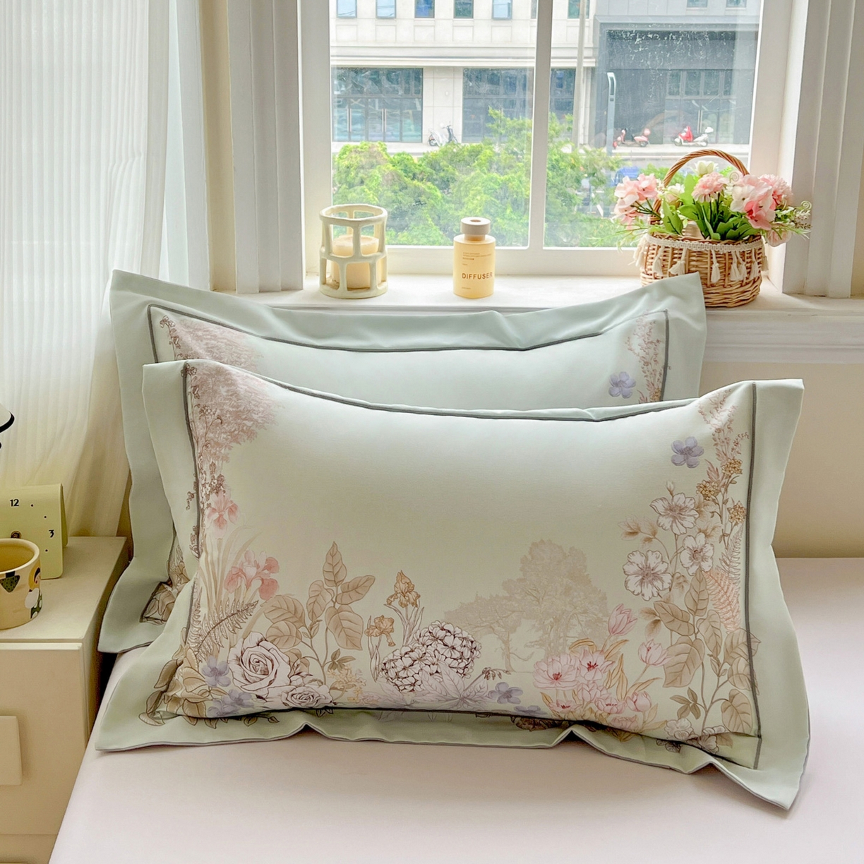 91家纺网 家纺一手货源 找家纺 （总）焱博家纺 2025新款数码印花大版全棉磨毛枕套风格一