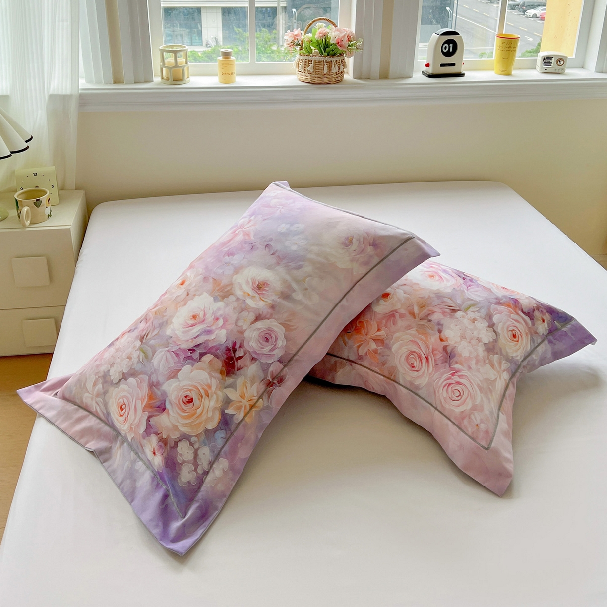 91家纺网 家纺一手货源 找家纺 （总）焱博家纺 2025新款数码印花大版全棉磨毛枕套风格一