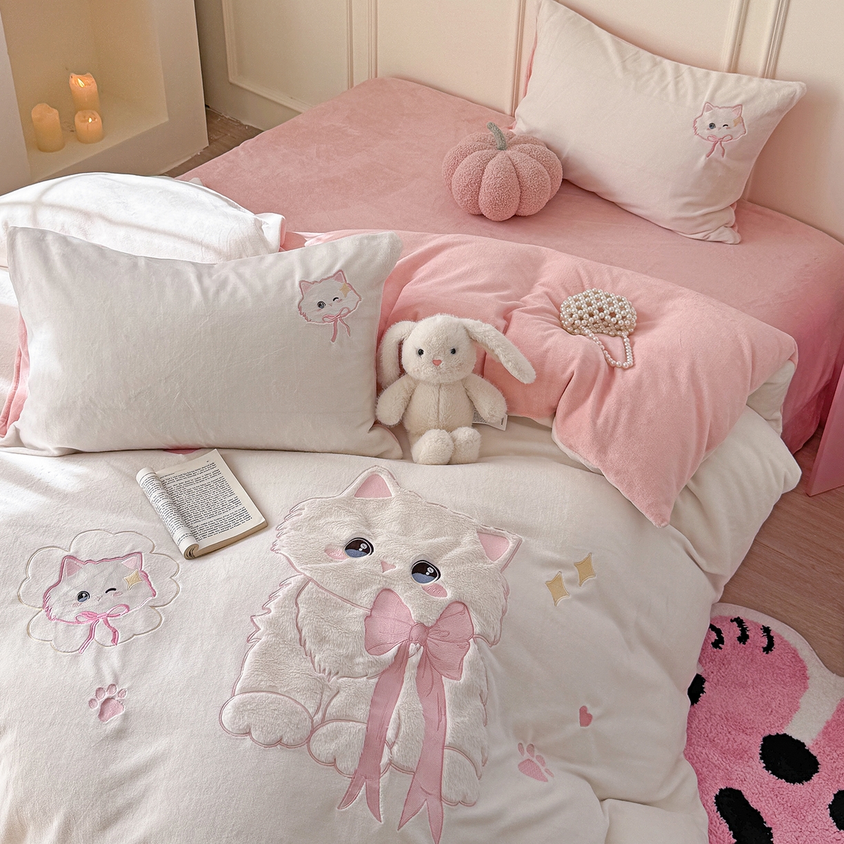 91家纺网 家纺一手货源 找家纺 （总）TT.one 塔塔家居 2025新款牛奶绒立体贴布绣四件套