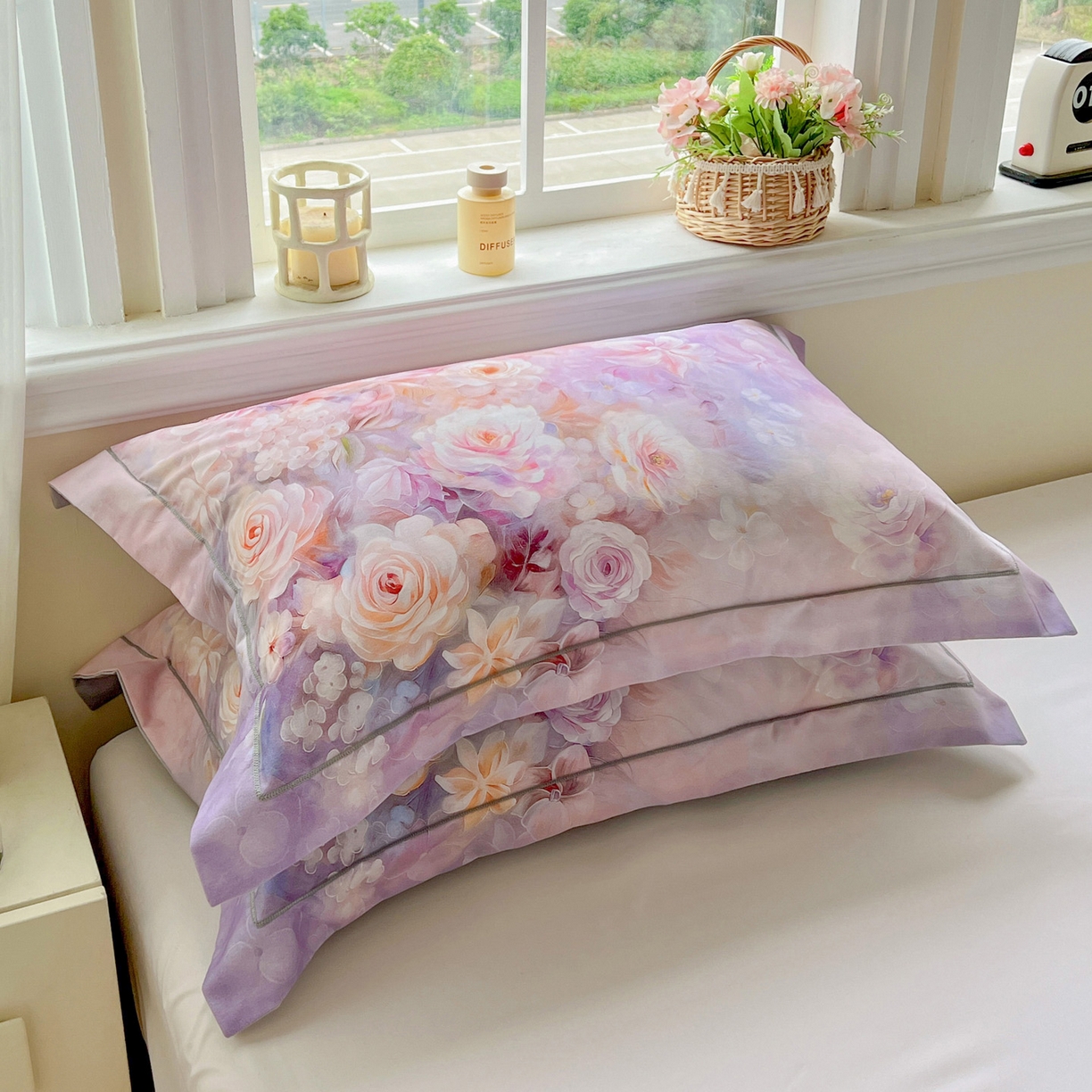 91家纺网 家纺一手货源 找家纺 （总）焱博家纺 2025新款数码印花大版全棉磨毛枕套风格一