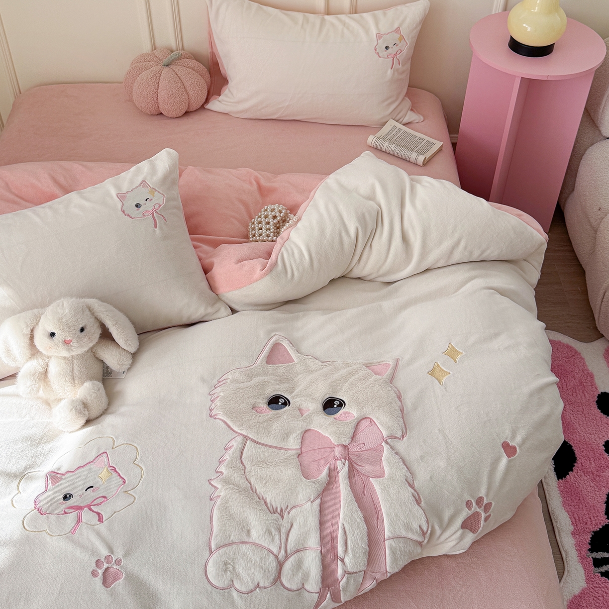 91家纺网 家纺一手货源 找家纺 塔塔家居   2025新款全棉纯棉双层纱枕套单品单枕套枕套单件 趣味豆豆