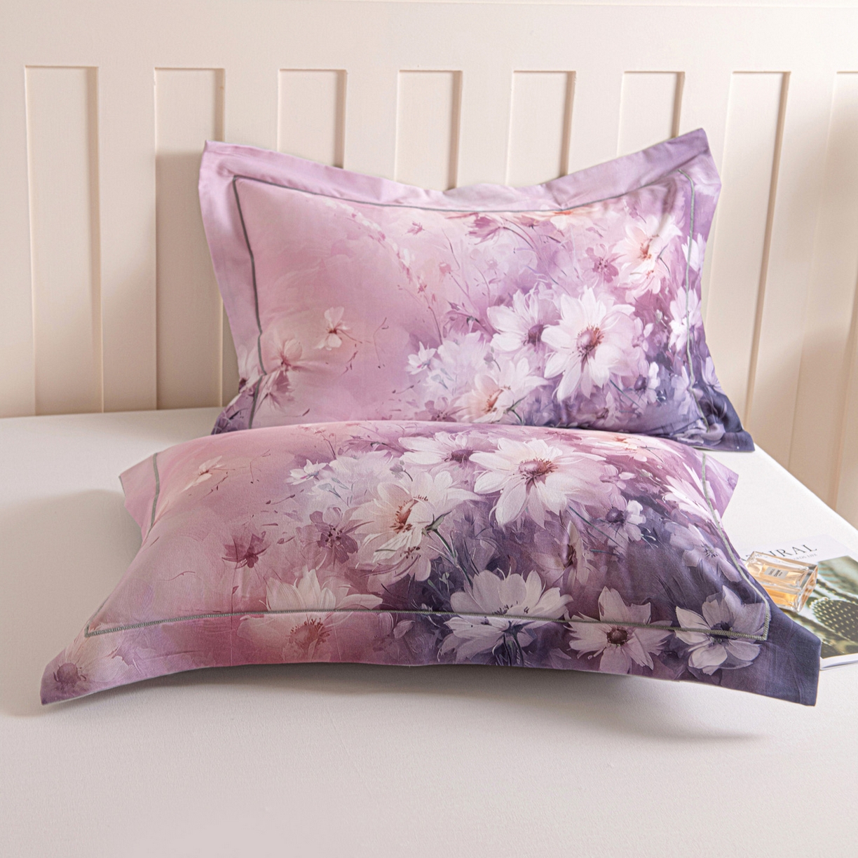 91家纺网 家纺一手货源 找家纺 （总）焱博家纺 2025新款数码印花大版全棉磨毛枕套风格二