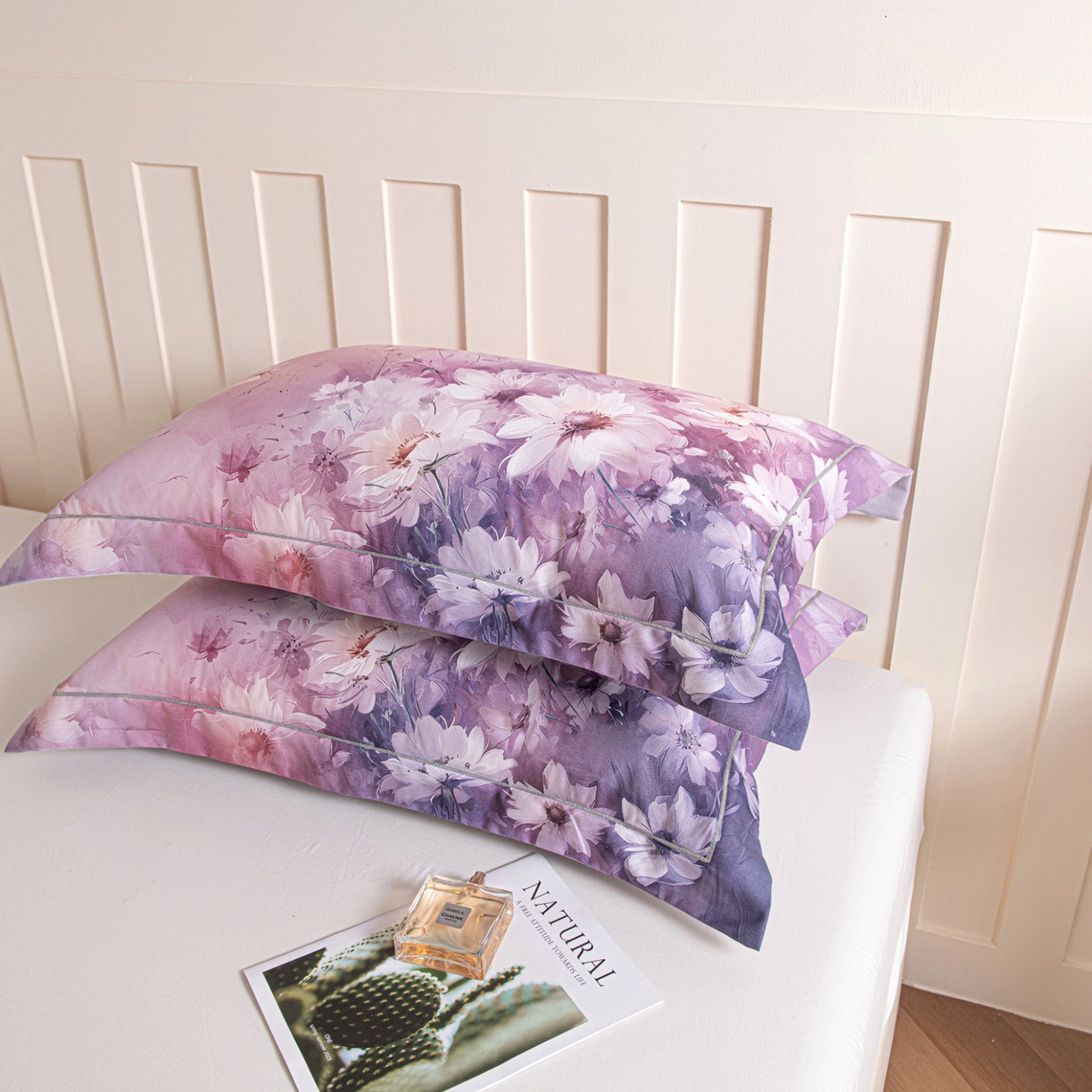 91家纺网 家纺一手货源 找家纺 （总）焱博家纺 2025新款数码印花大版全棉磨毛枕套风格二