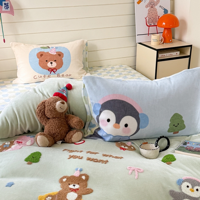 91家纺网 家纺一手货源 找家纺 （总）眠屿家纺 2025新款加厚牛奶绒毛巾绣四件套