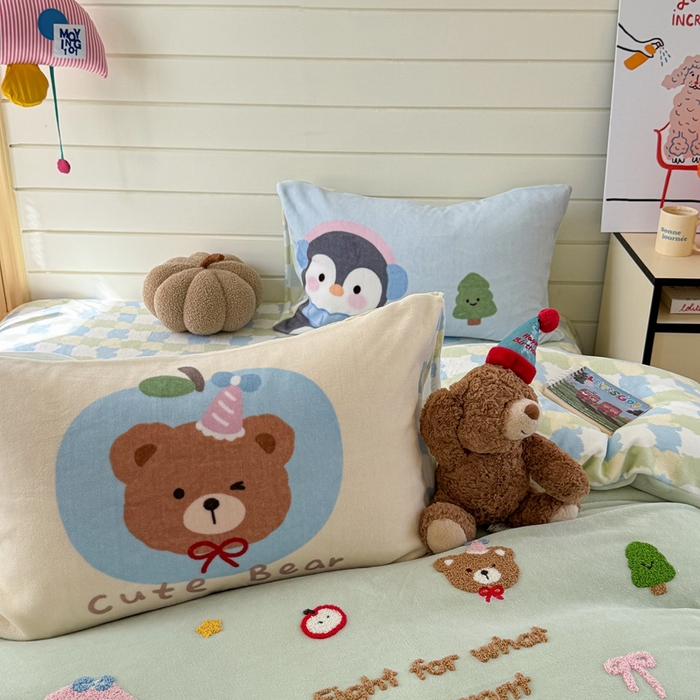 91家纺网 家纺一手货源 找家纺 （总）眠屿家纺 2025新款加厚牛奶绒毛巾绣四件套