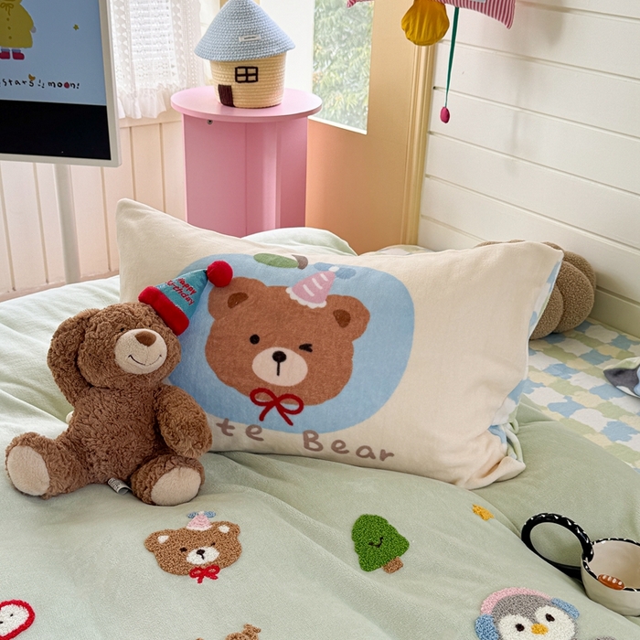 91家纺网 家纺一手货源 找家纺 （总）眠屿家纺 2025新款加厚牛奶绒毛巾绣四件套