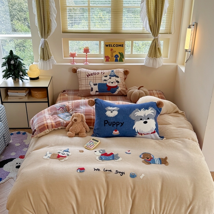 91家纺网 家纺一手货源 找家纺 眠屿 2020新款全棉40支13372四件套可爱格