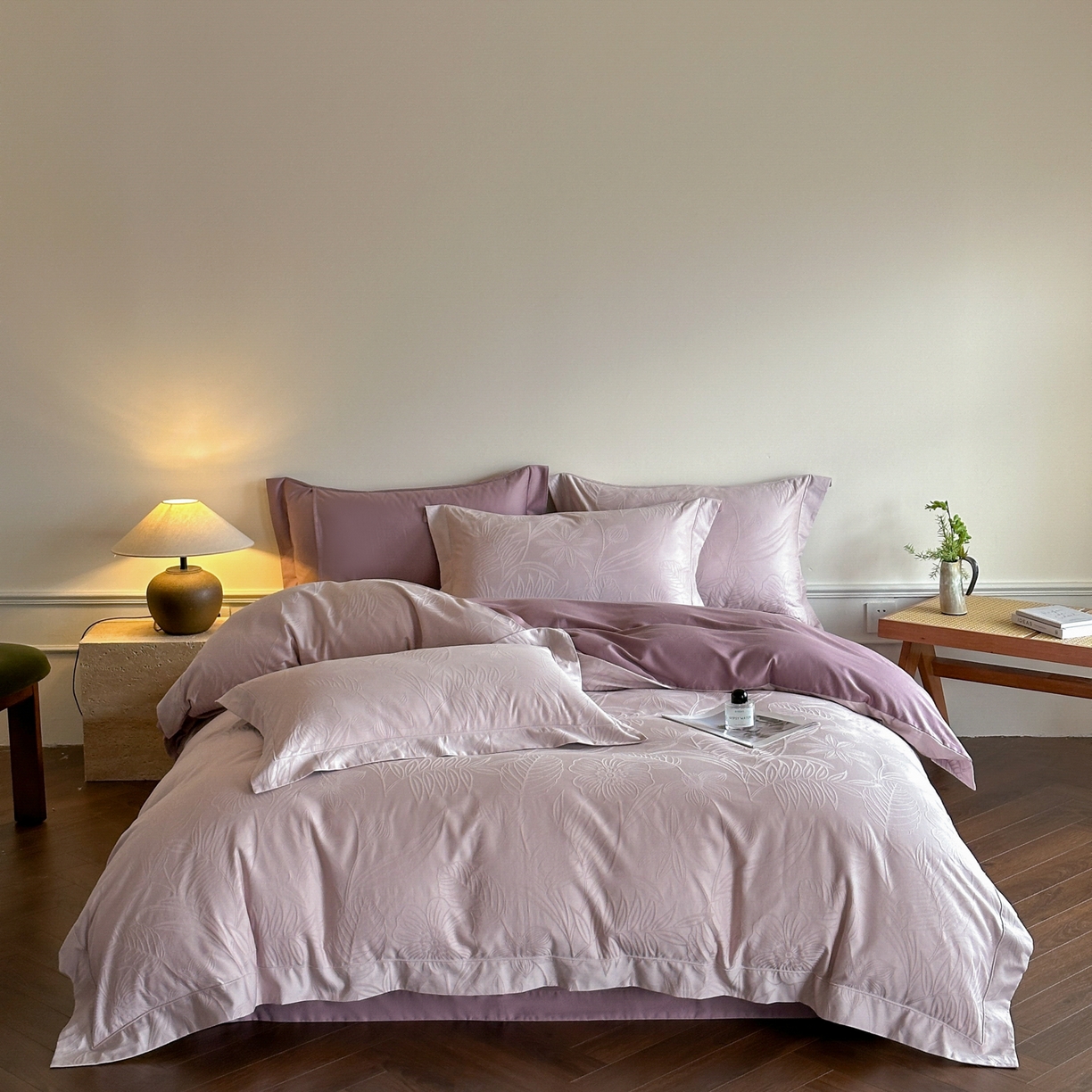 91家纺网 家纺一手货源 找家纺 （总）禾时 2025新款全棉纯棉贡缎数码50双股长绒棉磨毛四件套（带高档礼盒）