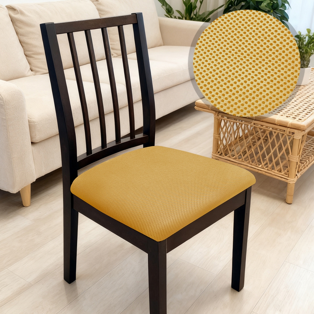 91家纺网 家纺一手货源 找家纺 （总）壹零特色家纺 2025新款透气厚实大卡扣固定纯色三明治坐垫套 椅面套 伊克多兰椅子套