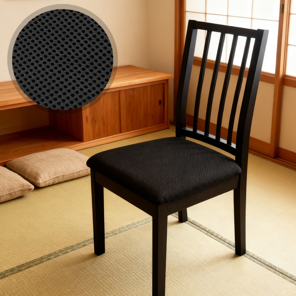 91家纺网 家纺一手货源 找家纺 （总）壹零特色家纺 2025新款透气厚实大卡扣固定纯色三明治坐垫套 椅面套 伊克多兰椅子套