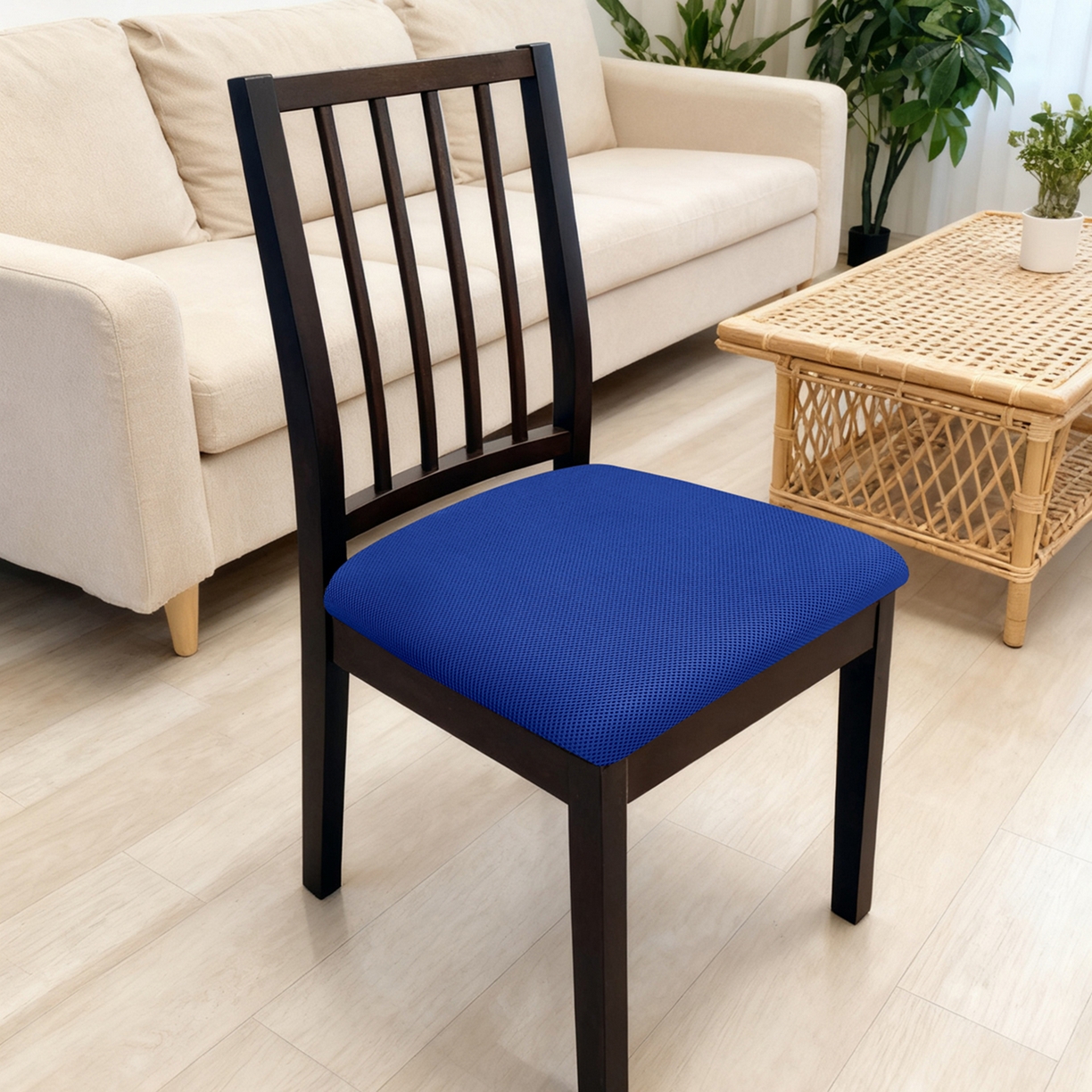 91家纺网 家纺一手货源 找家纺 （总）壹零特色家纺 2025新款透气厚实大卡扣固定纯色三明治坐垫套 椅面套 伊克多兰椅子套