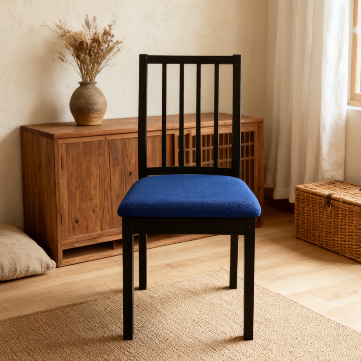 91家纺网 家纺一手货源 找家纺 （总）壹零特色家纺 2025新款透气厚实大卡扣固定纯色三明治坐垫套 椅面套 伊克多兰椅子套