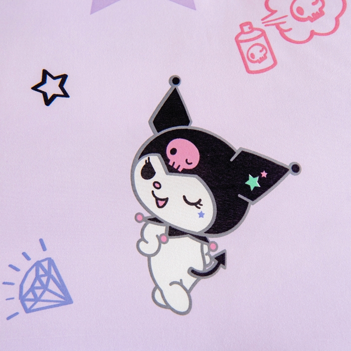 91家纺网 家纺一手货源 找家纺 乐秀家纺 2025新款A类三丽鸥针织棉豆豆被 带激光防伪吊牌 星星库洛米