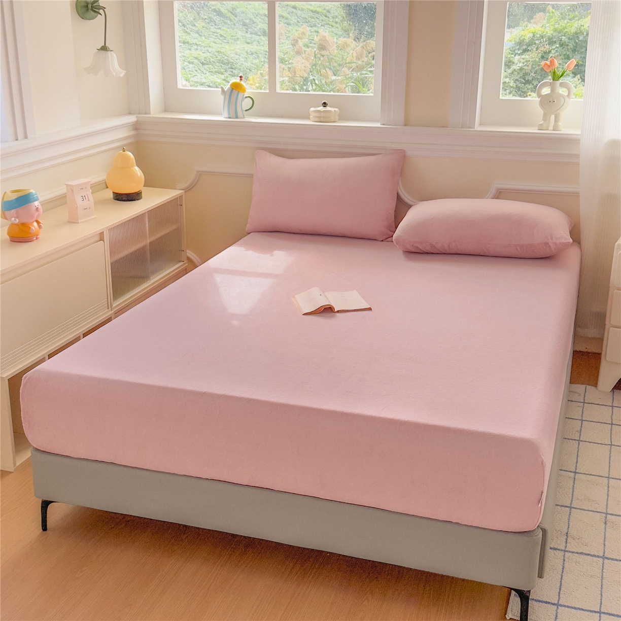 91家纺网 家纺一手货源 找家纺 （总）佳笠家居 2025新款正宗250g全消光牛奶绒床笠