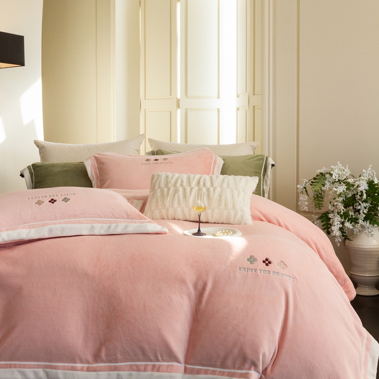 91家纺网 家纺一手货源 找家纺 馨蕊家居 2025新款秋冬轻奢煦暖绒系列-绒知禾 会员-10【券后控价358/378】  绒知禾-蔷薇粉