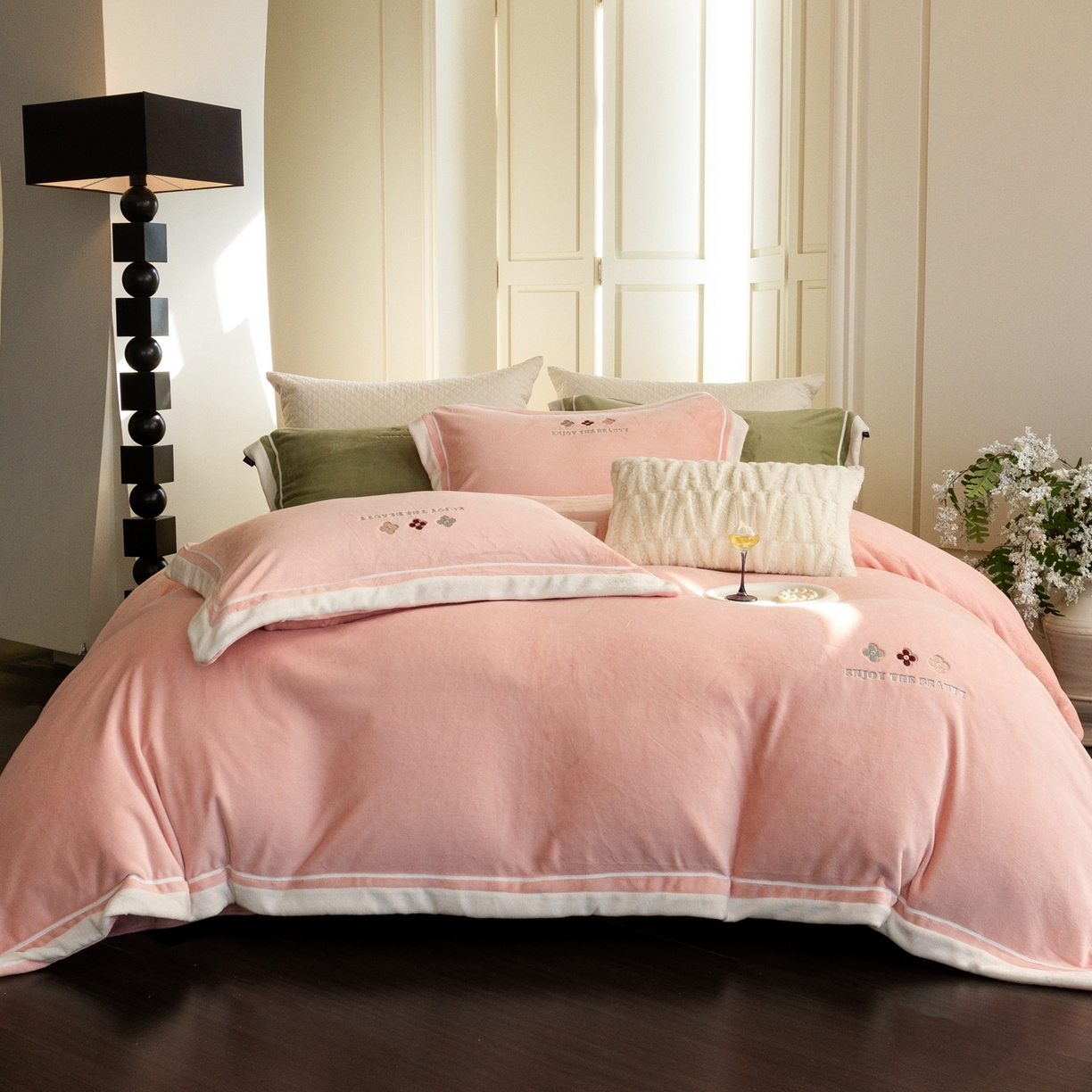 91家纺网 家纺一手货源 找家纺 馨蕊家居 2025新款秋冬轻奢煦暖绒系列-绒知禾 会员-10【券后控价358/378】  绒知禾-蔷薇粉