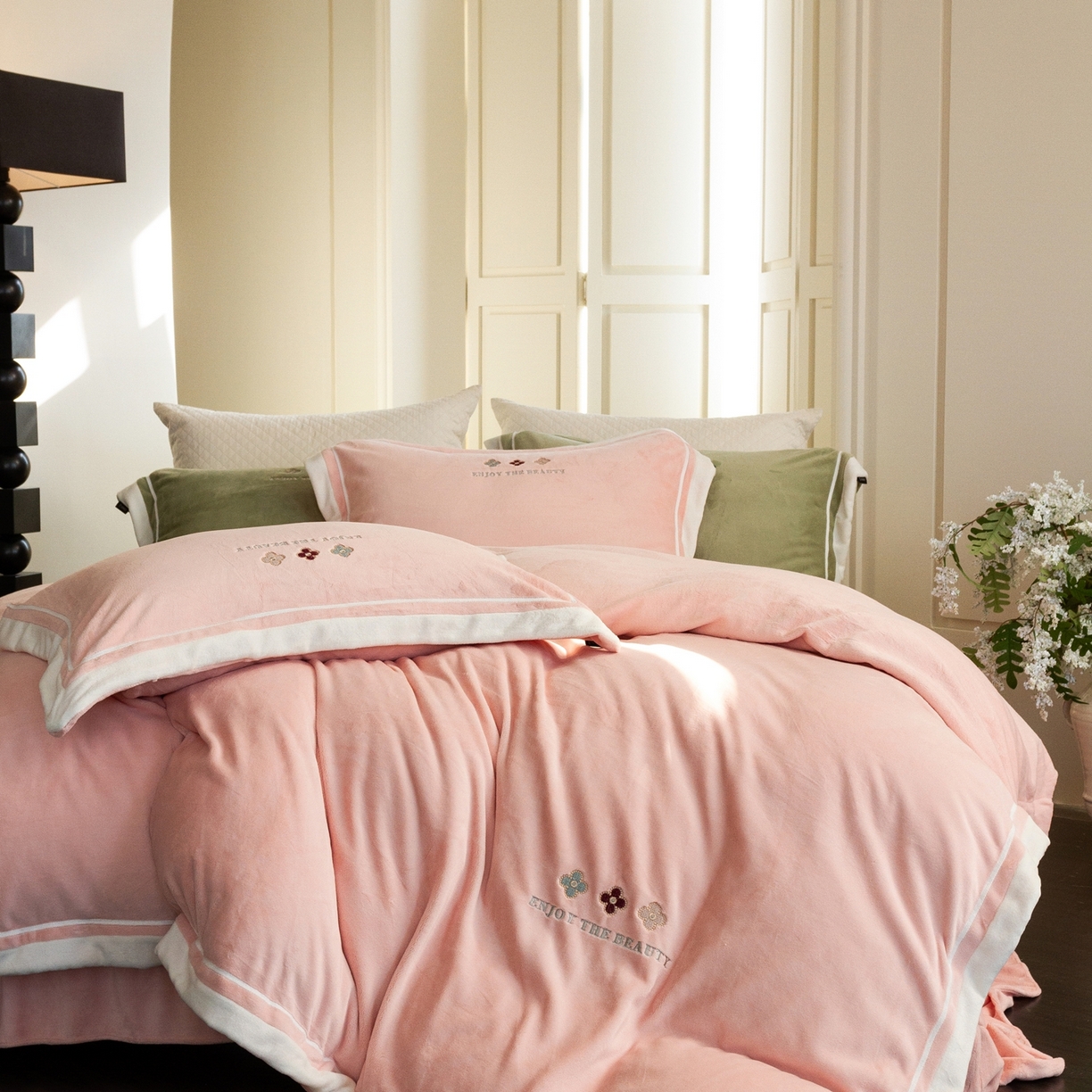 91家纺网 家纺一手货源 找家纺 馨蕊家居 2025新款秋冬轻奢煦暖绒系列-绒知禾 会员-10【券后控价358/378】  绒知禾-蔷薇粉