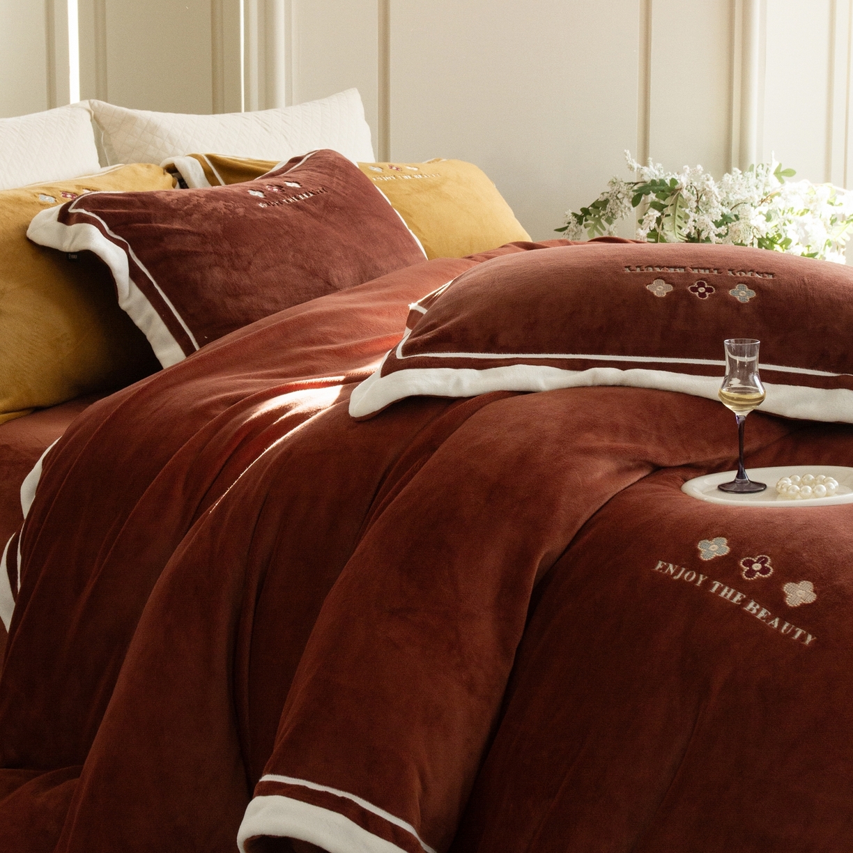 馨蕊家居 2025新款秋冬轻奢煦暖绒系列-绒知禾 会员-10【券后控价358/378】  绒知禾-紫纱