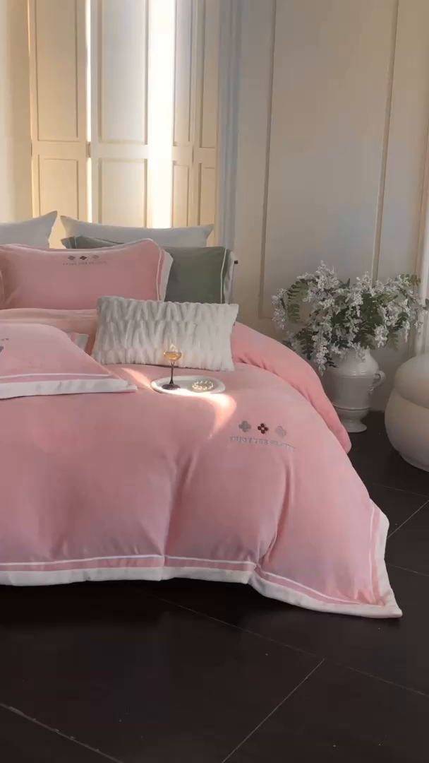 91家纺网 家纺一手货源 找家纺 馨蕊家居 2025新款秋冬轻奢煦暖绒系列-绒知禾 会员-10【券后控价358/378】  绒知禾-蔷薇粉