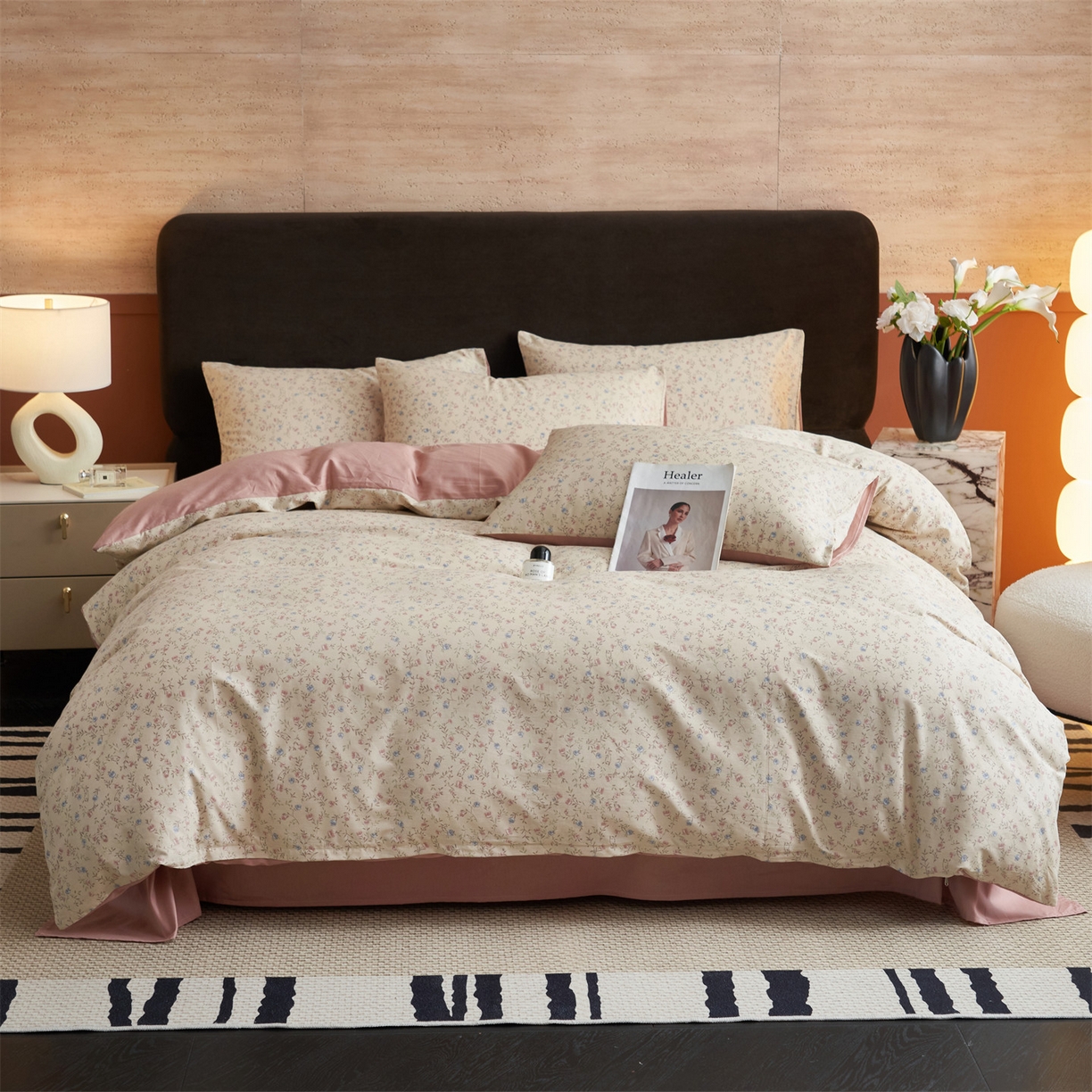 恒爱家纺2025新款A类全棉印花四件套 繁花