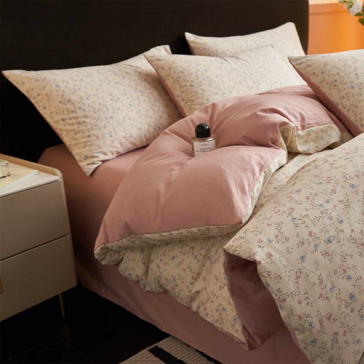 91家纺网 家纺一手货源 找家纺 恒爱家纺2025新款A类全棉印花四件套 繁花