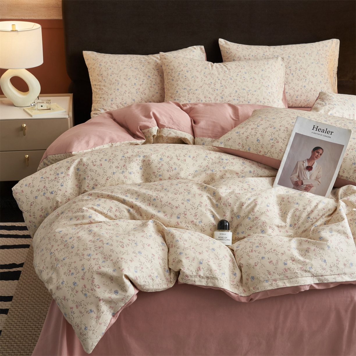 91家纺网 家纺一手货源 找家纺 恒爱家纺2025新款A类全棉印花四件套 繁花