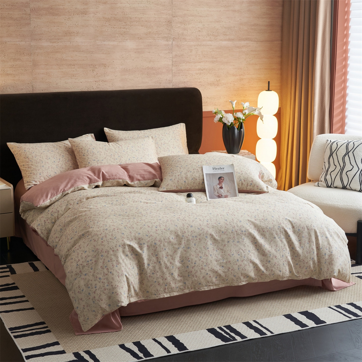 91家纺网 家纺一手货源 找家纺 恒爱家纺2025新款A类全棉印花四件套 繁花