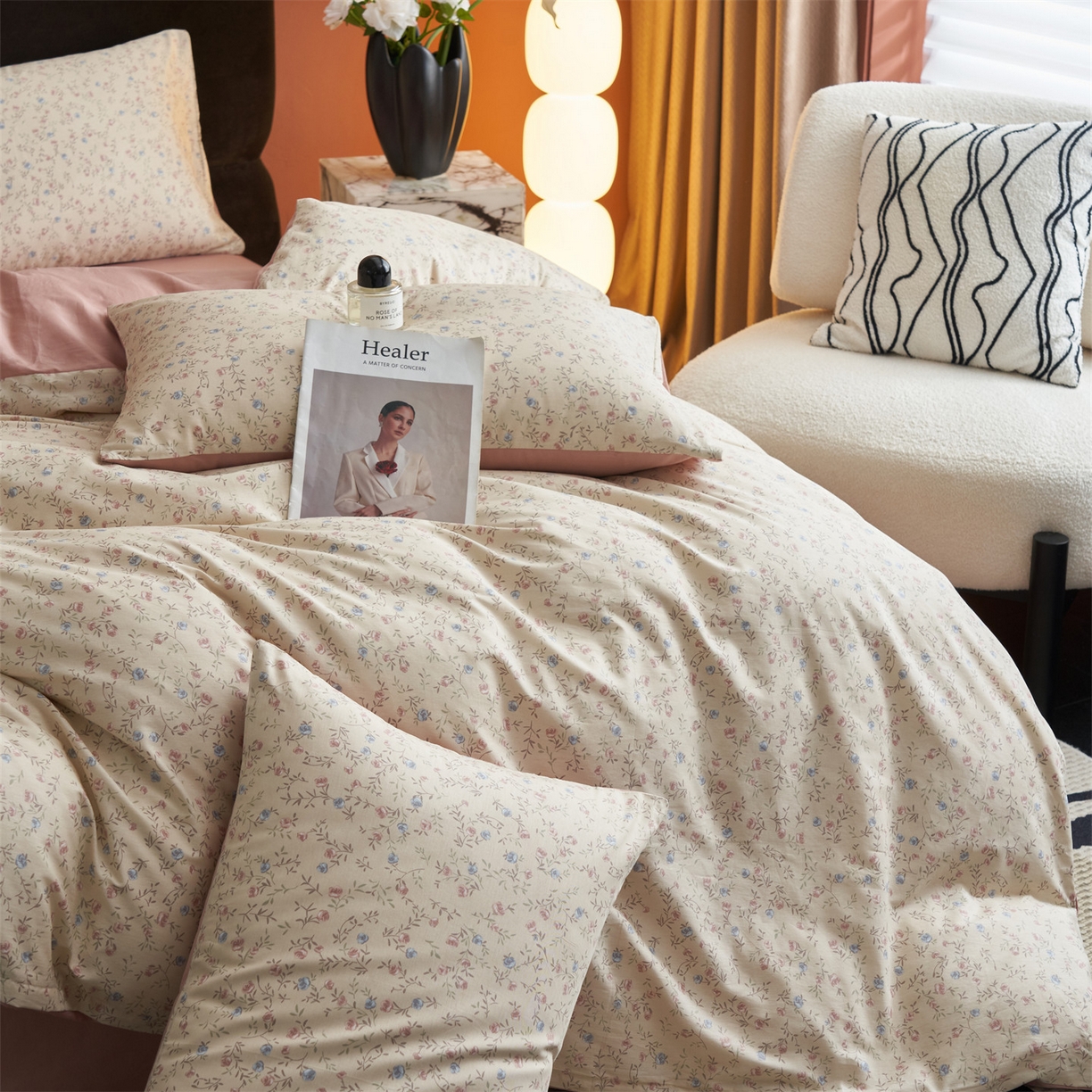 91家纺网 家纺一手货源 找家纺 恒爱家纺2025新款A类全棉印花四件套 繁花