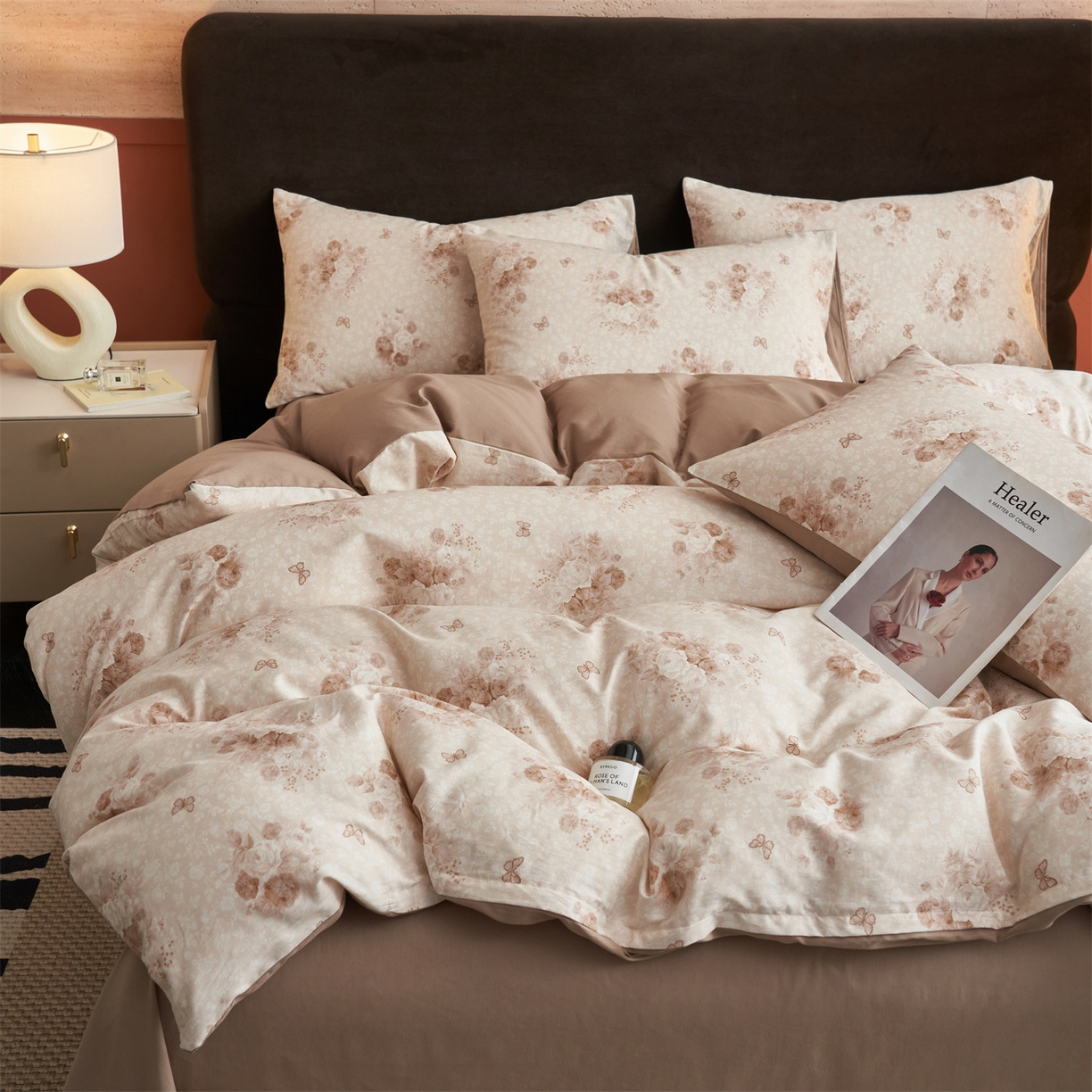 91家纺网 家纺一手货源 找家纺 恒爱家纺2025新款A类全棉印花四件套 风清月白