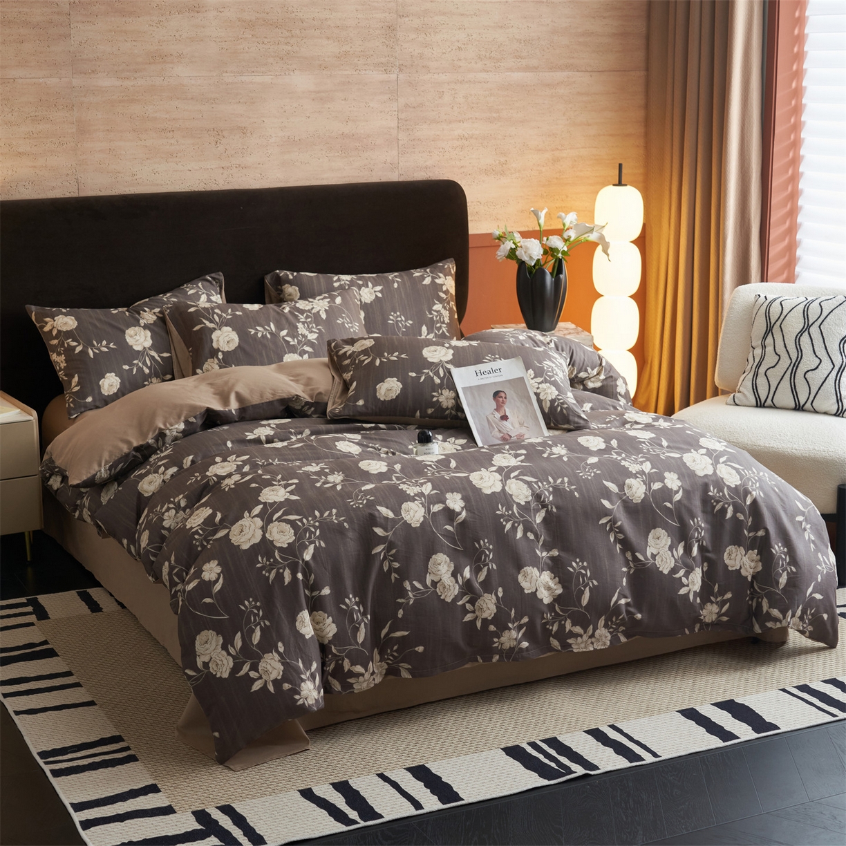 91家纺网 家纺一手货源 找家纺 恒爱家纺2025新款A类全棉印花四件套 锦簇