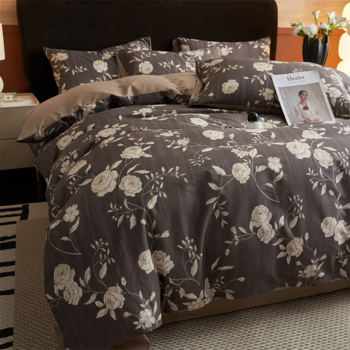 91家纺网 家纺一手货源 找家纺 恒爱家纺2025新款A类全棉印花四件套 锦簇