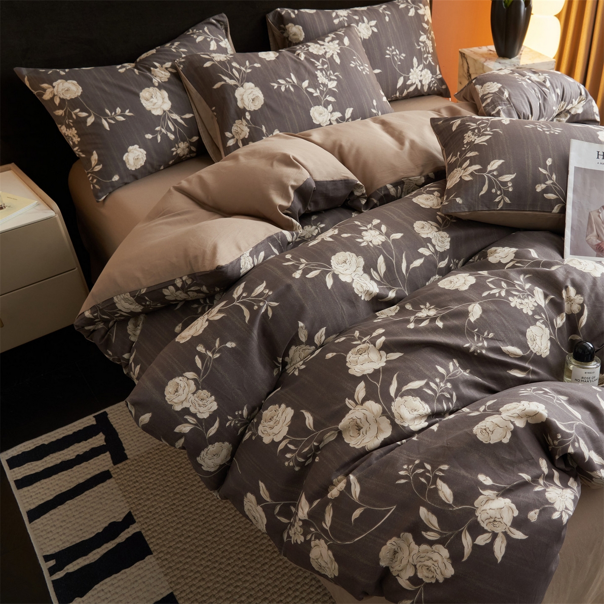 91家纺网 家纺一手货源 找家纺 恒爱家纺2025新款A类全棉印花四件套 锦簇