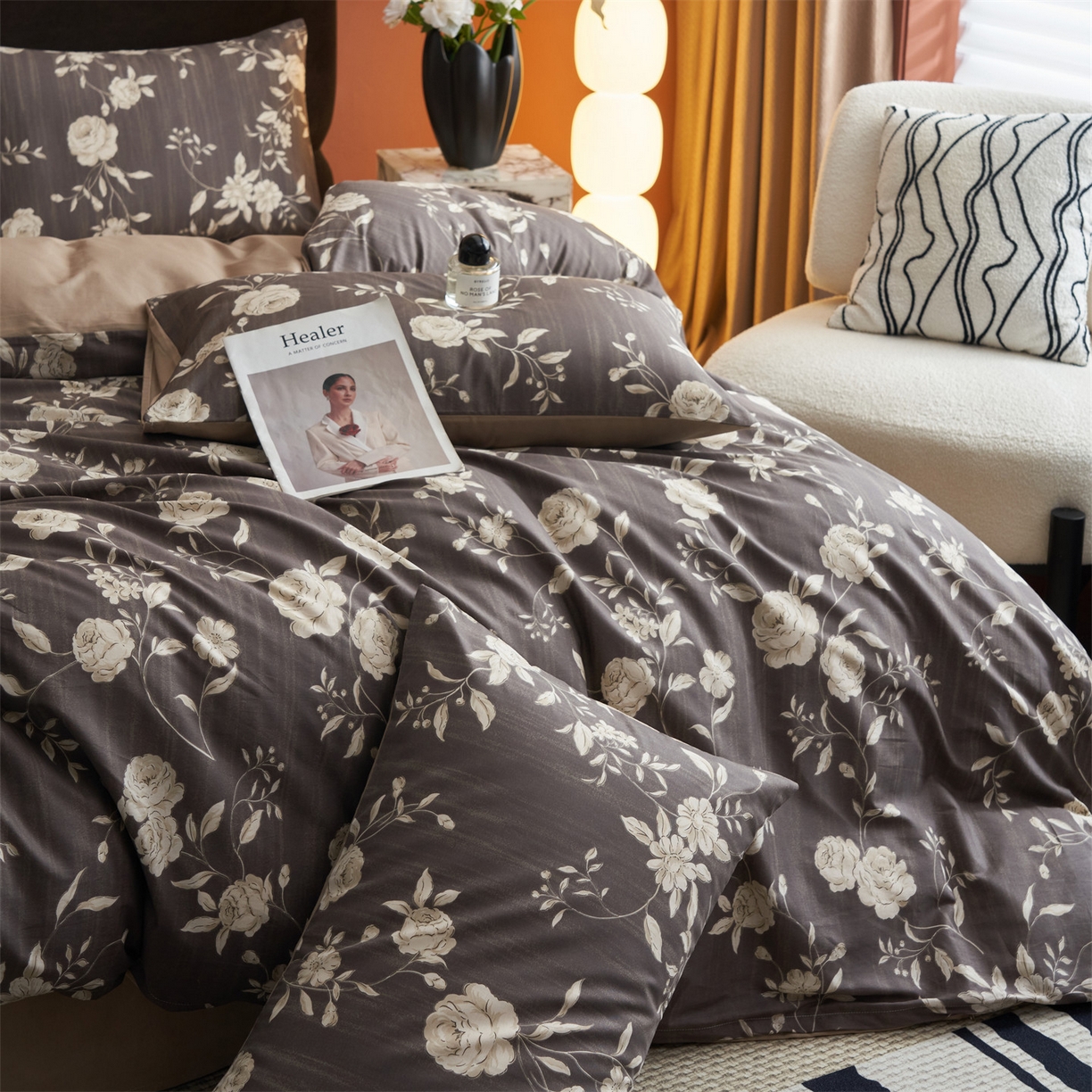 91家纺网 家纺一手货源 找家纺 恒爱家纺2025新款A类全棉印花四件套 锦簇