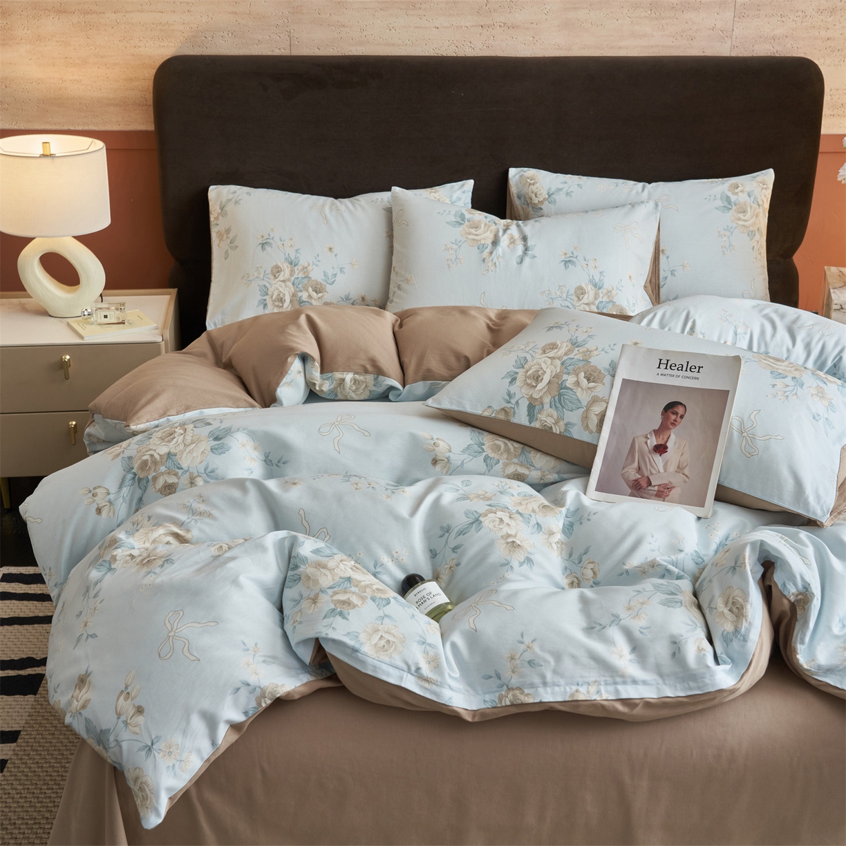 91家纺网 家纺一手货源 找家纺 恒爱家纺2025新款A类全棉印花四件套 蔓枝