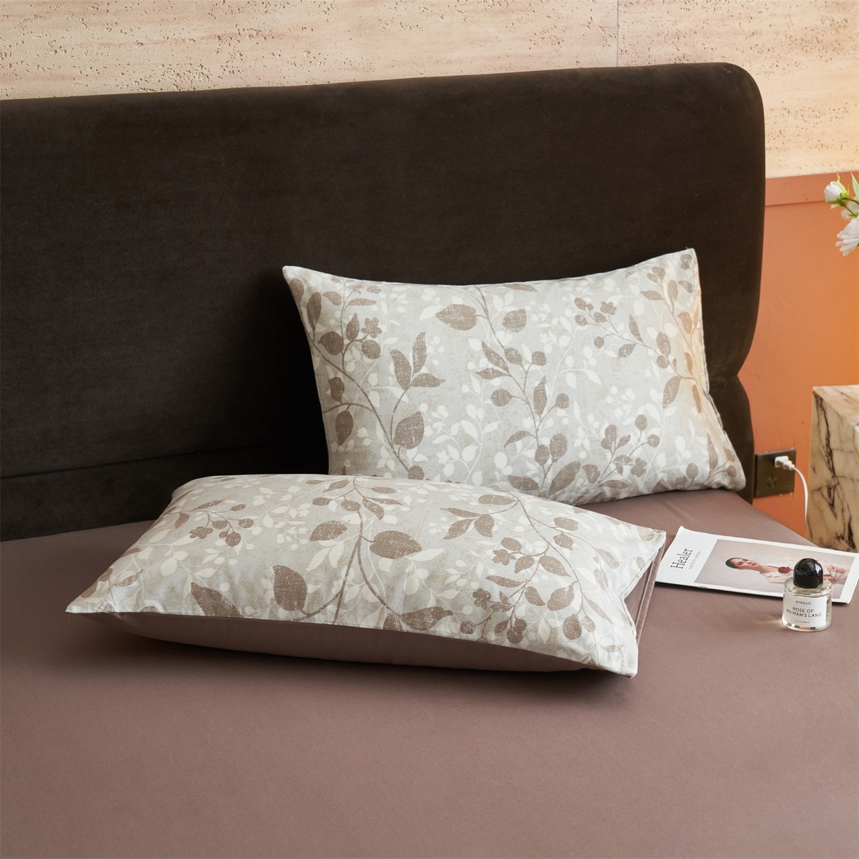 91家纺网 家纺一手货源 找家纺 恒爱家纺2025新款A类全棉印花四件套 叶落轻尘