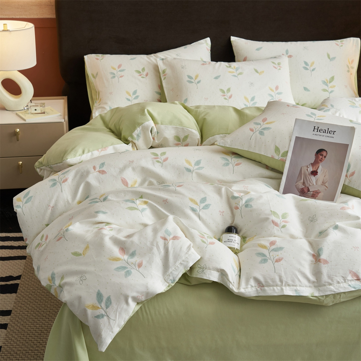 91家纺网 家纺一手货源 找家纺 恒爱家纺2025新款A类全棉印花四件套 夜影