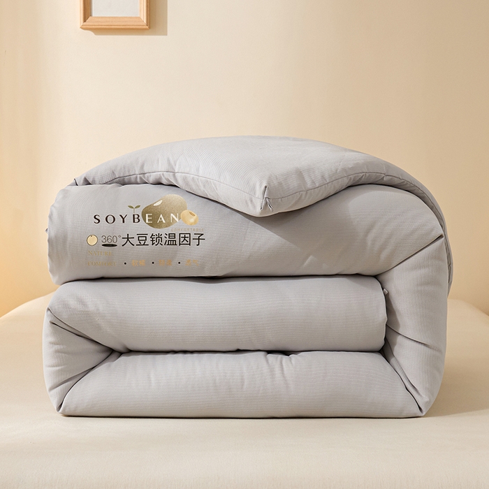 娇逸家居 2025新款云朵棉软糯糯小鲜豆小方格提花豆腐被被子被芯 提花豆腐灰