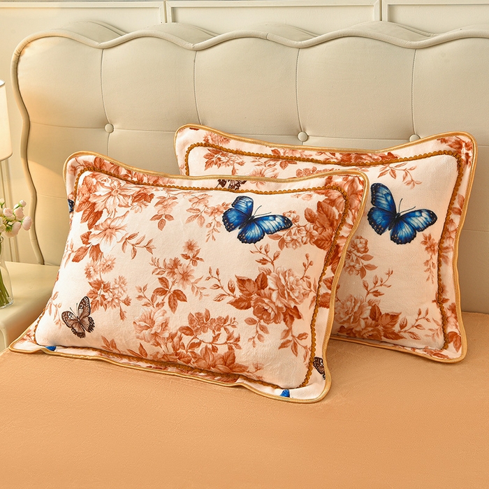 91家纺网 家纺一手货源 找家纺 赛丽雅 2025新款牛奶绒床裙四件套8-9斤法莱绒直播爆款日产2万套 蝶舞-咖