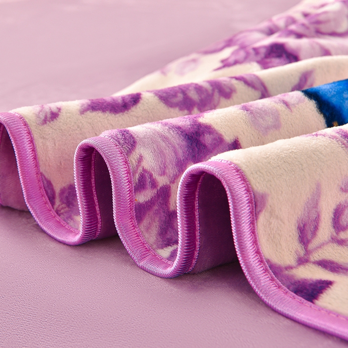 91家纺网 家纺一手货源 找家纺 赛丽雅 2025新款牛奶绒床裙四件套8-9斤法莱绒直播爆款日产2万套 蝶舞-紫