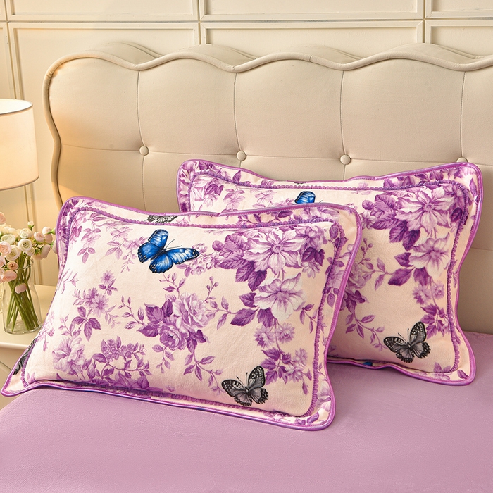 91家纺网 家纺一手货源 找家纺 赛丽雅 2025新款牛奶绒床裙四件套8-9斤法莱绒直播爆款日产2万套 蝶舞-紫