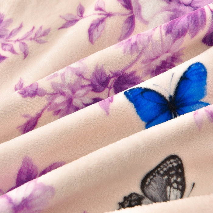 91家纺网 家纺一手货源 找家纺 赛丽雅 2025新款牛奶绒床裙四件套8-9斤法莱绒直播爆款日产2万套 蝶舞-紫