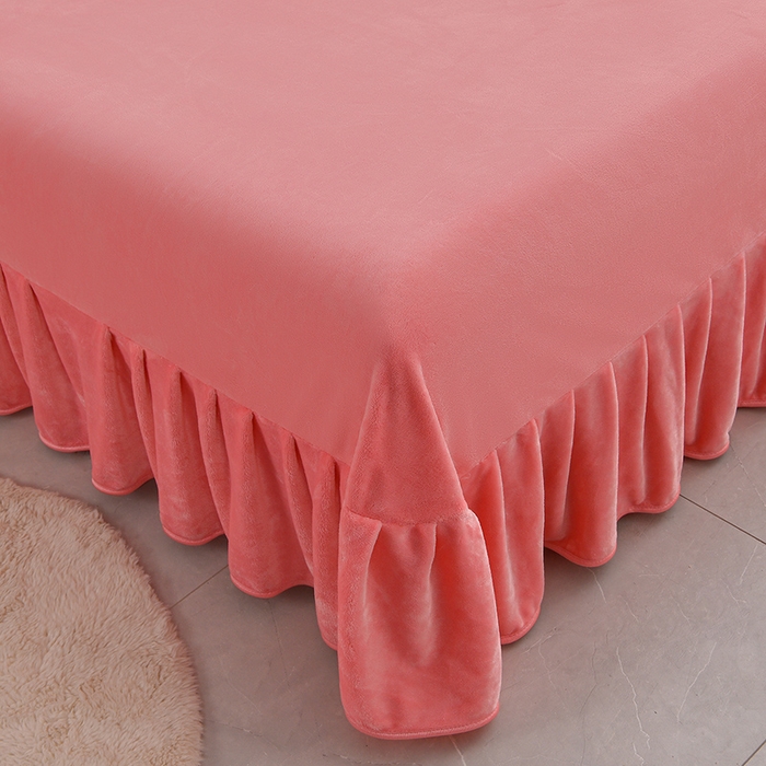 91家纺网 家纺一手货源 找家纺 赛丽雅 2025新款牛奶绒床裙四件套8-9斤法莱绒直播爆款日产2万套 千鸟格