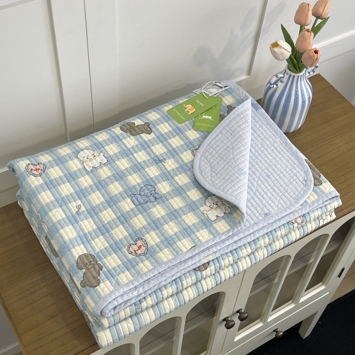 91家纺网 家纺一手货源 找家纺 沐纯家居 2025新款跑量款双面纯棉 棉花填充水洗床盖 星愿旺旺